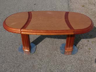 cherry wood and maple table